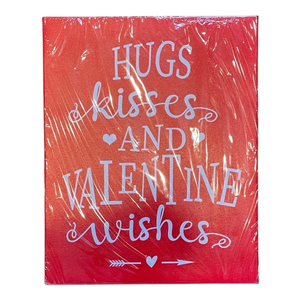 Red Valentine's‎ Day Wishes Wall Art Framed Canvas Art 11”X14” NIB